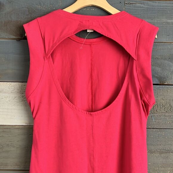 Free People Beach Red Cotton Sleeveless Open Back Maxi Dress S - Picture 5 of 11